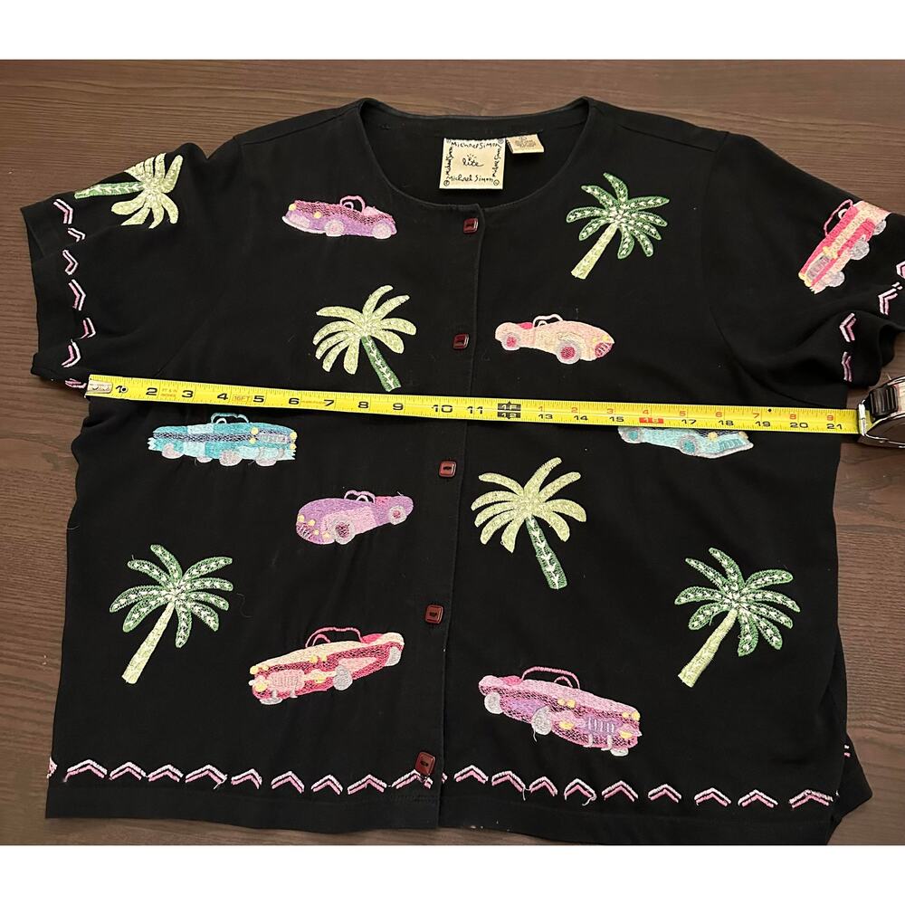 Michael Simon Lite Large Button Front Black Short… - image 7